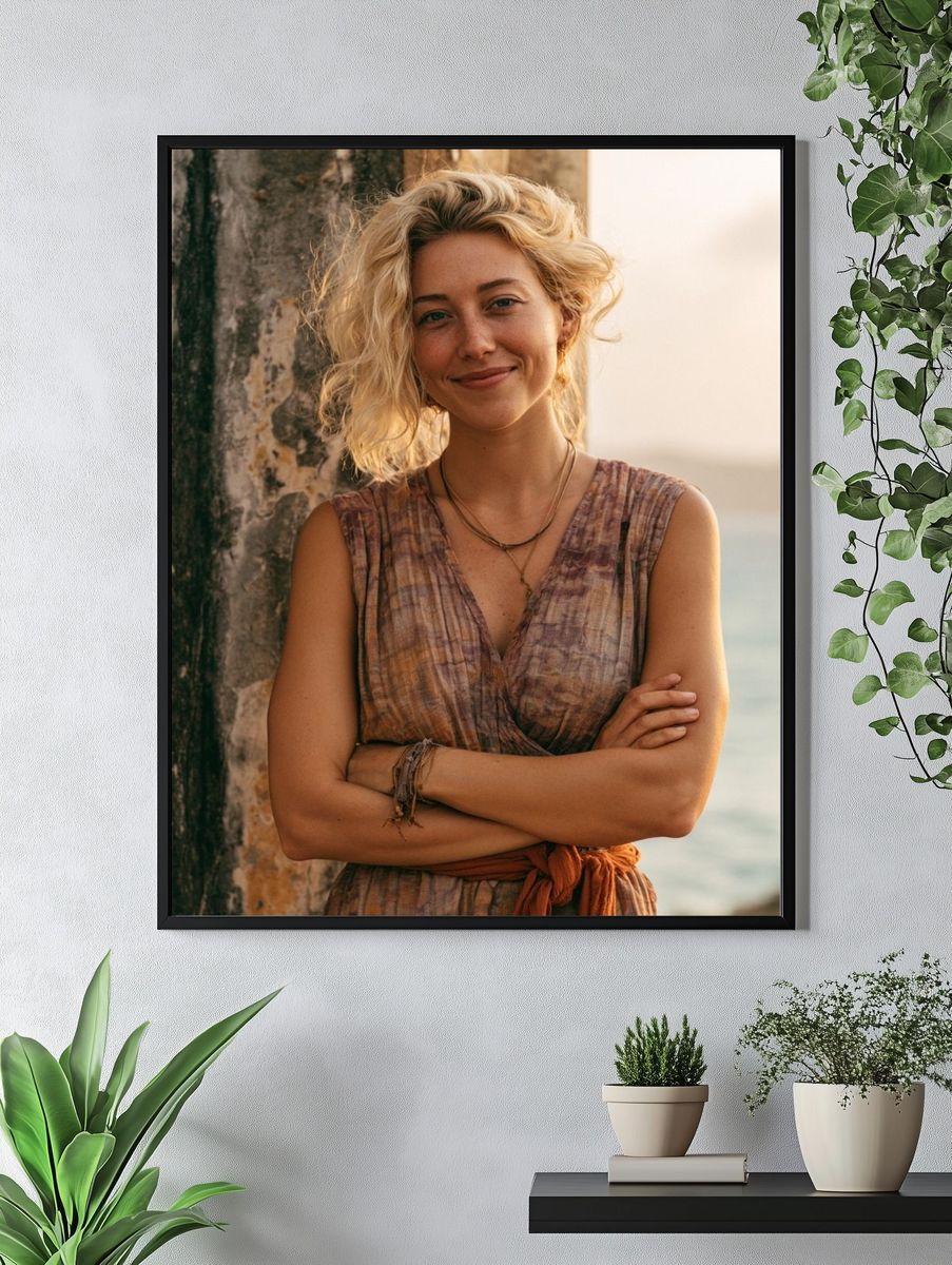 Sunlit Coastal Portrait Print. — room view 4