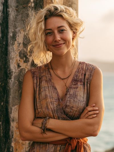 Sunlit Coastal Portrait Print. poster