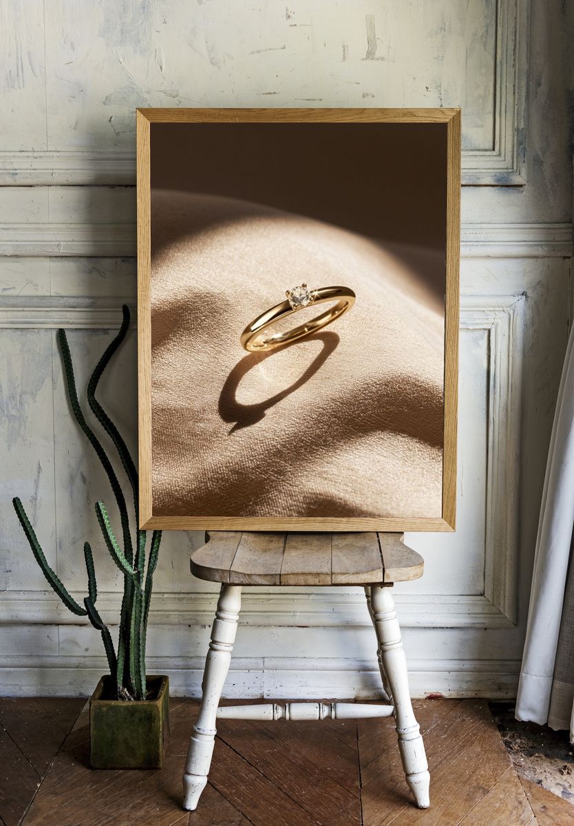 Gold Diamond Ring Photography Poster. room preview