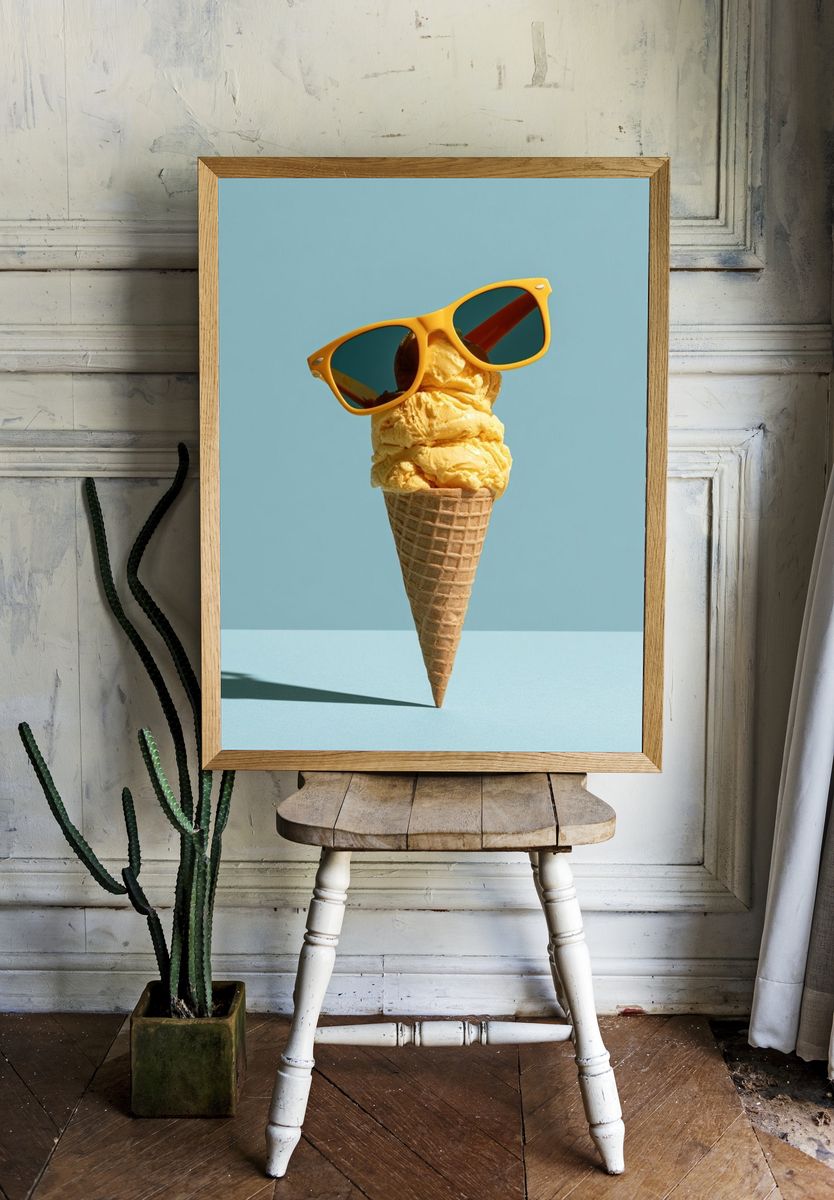 Ice Cream Sunglasses Photography Poster. room preview