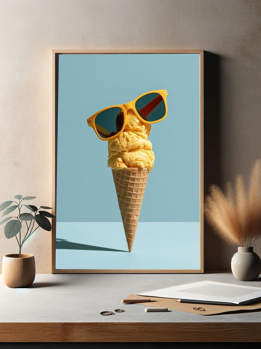 Ice Cream Sunglasses Photography Poster. — room view 2