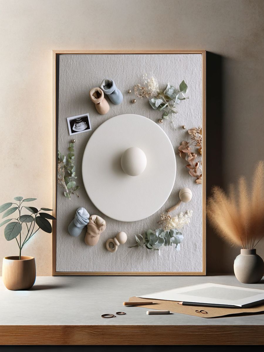 Neutral Baby Flat Lay Photography Poster. — room view 2
