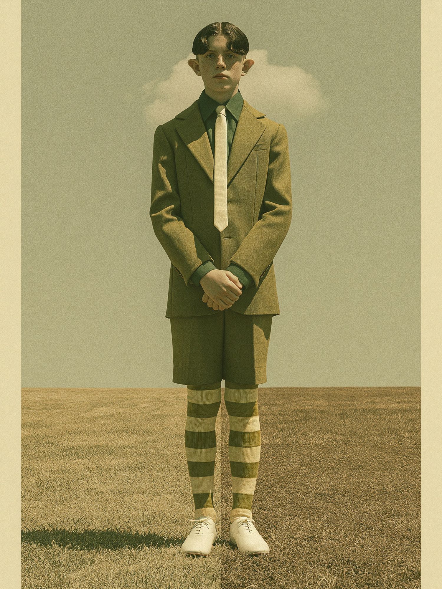 Surreal Boy in Suit Photography Poster. poster detail