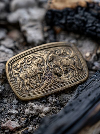 Antique Horse Belt Buckle Photography Poster. poster