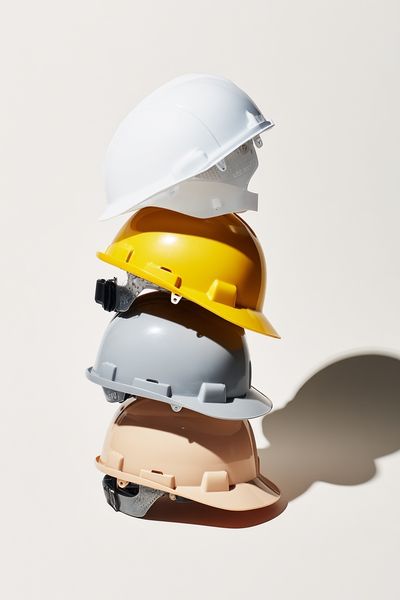 Stacked Hard Hats Photography Poster.