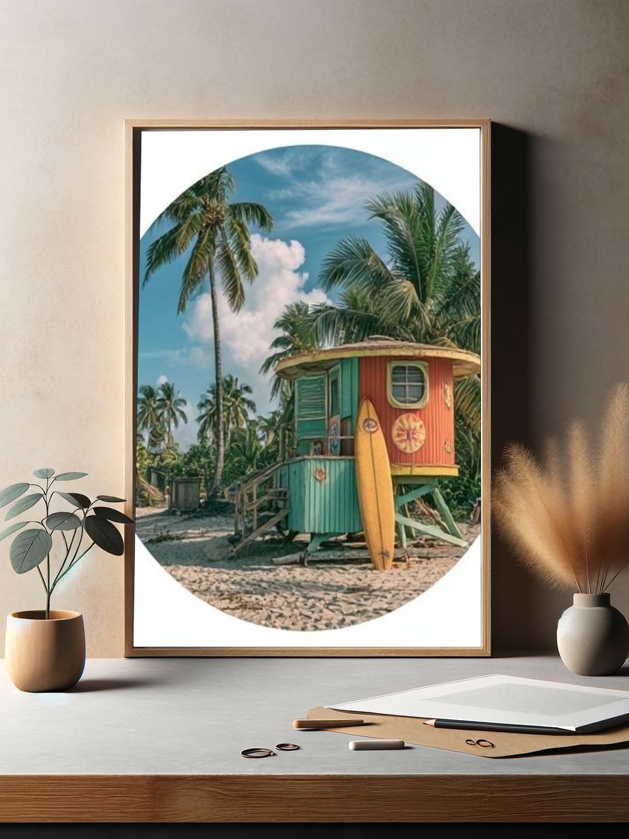 Tropical Surf Shack Photography Poster. — room view 2