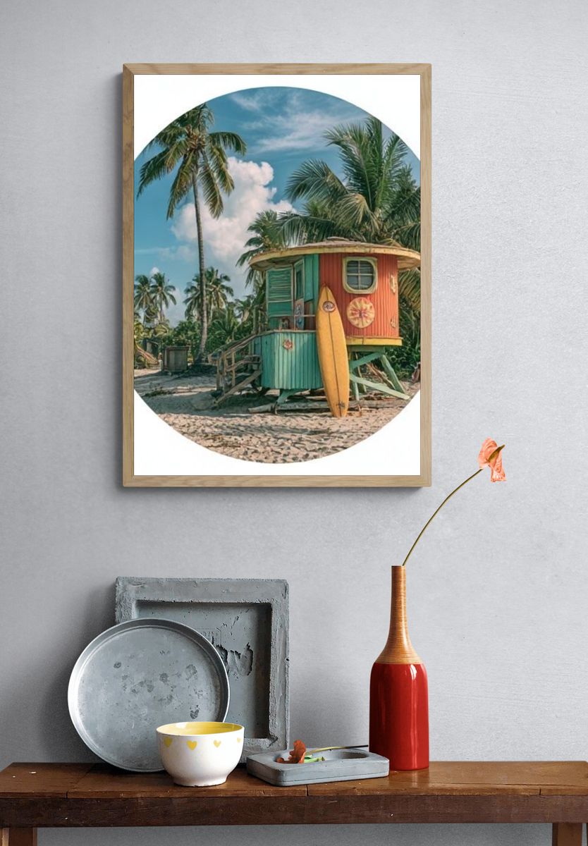 Tropical Surf Shack Photography Poster. — room view 3
