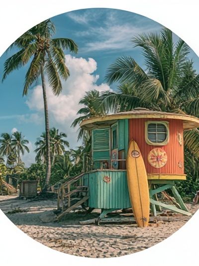 Tropical Surf Shack Photography Poster.