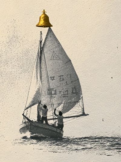 Sailing Boat with Bell Photography Poster.