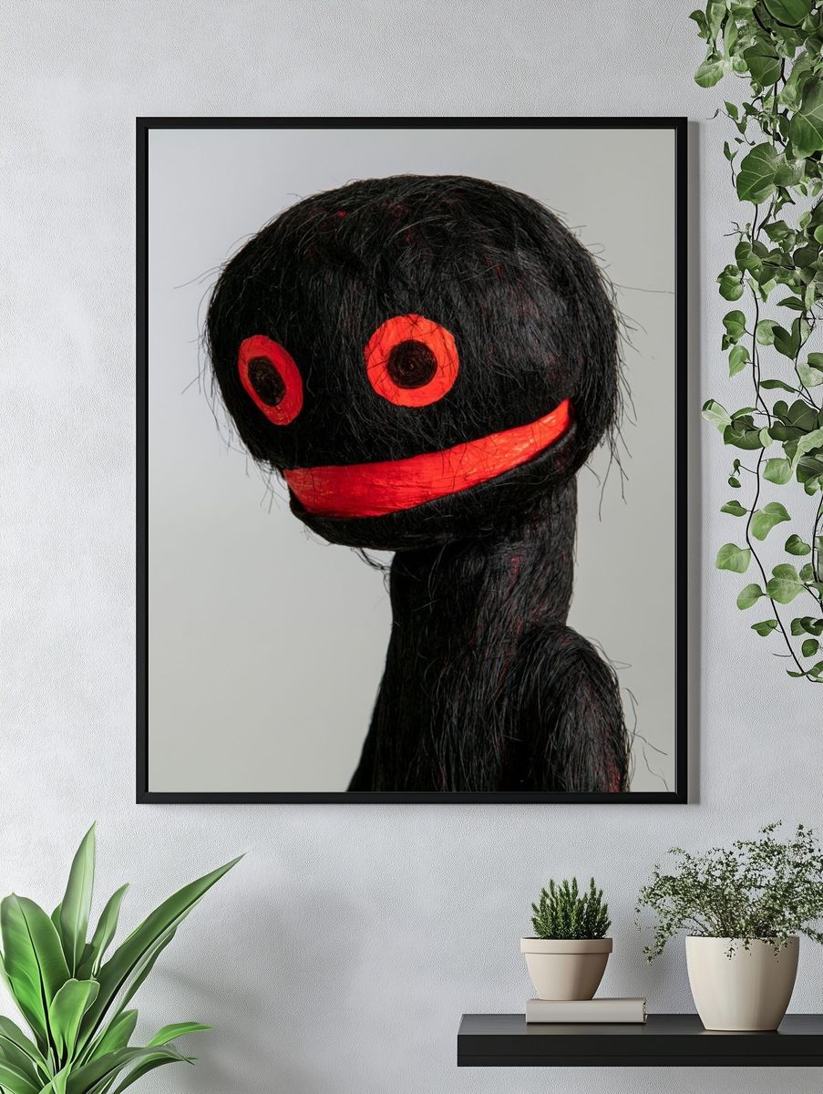 Black Masked Figure Photography Poster. — room view 4