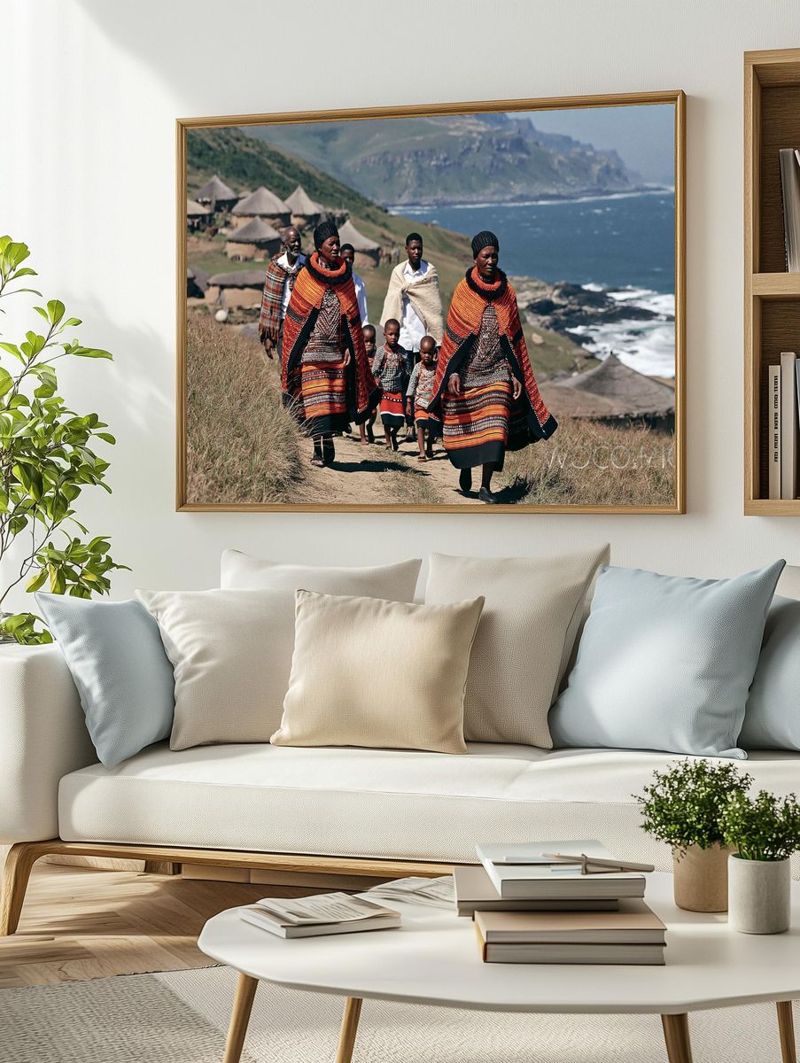Zulu Village Coastline Photography Poster. — room view 2