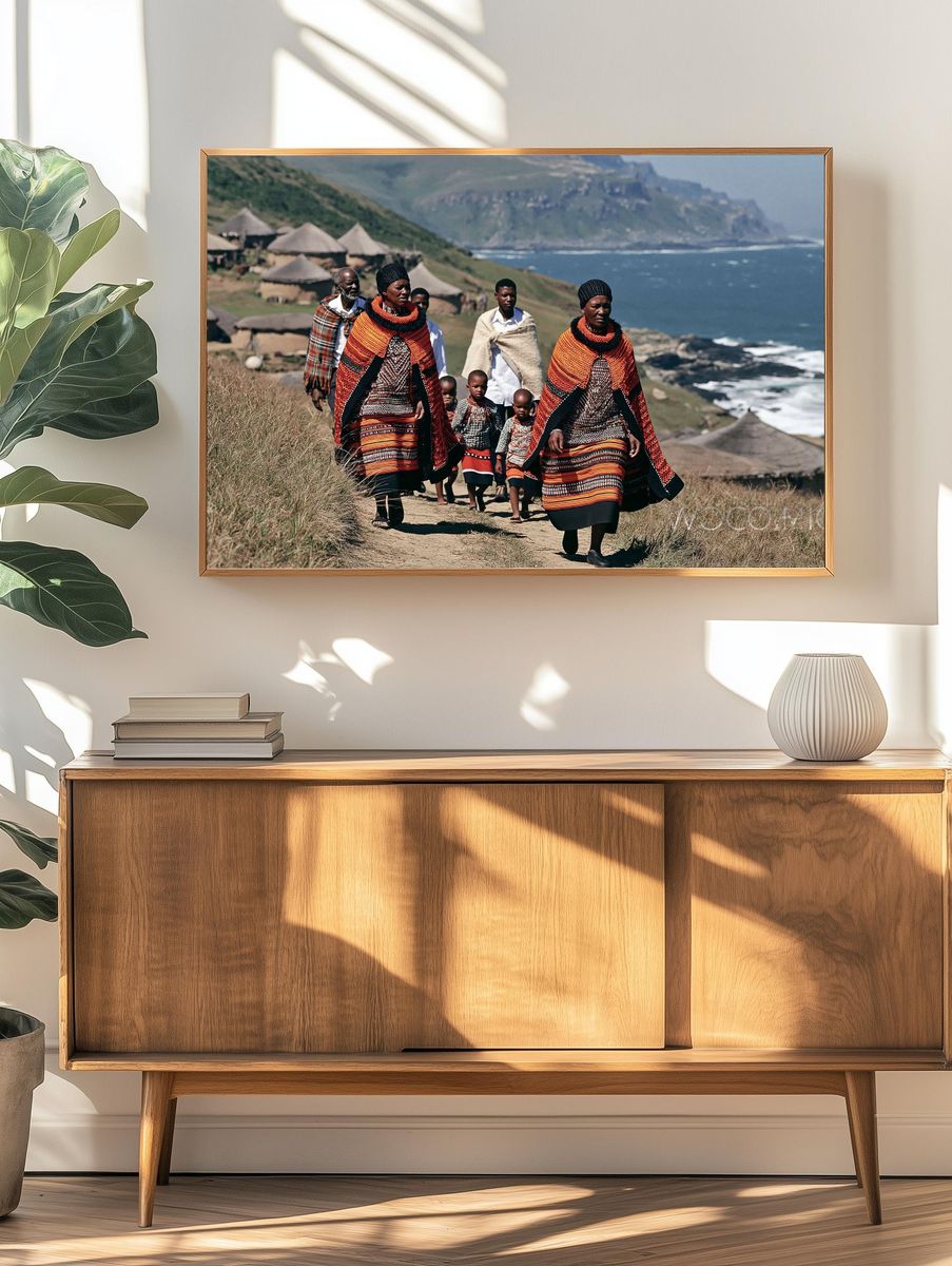 Zulu Village Coastline Photography Poster. — room view 3