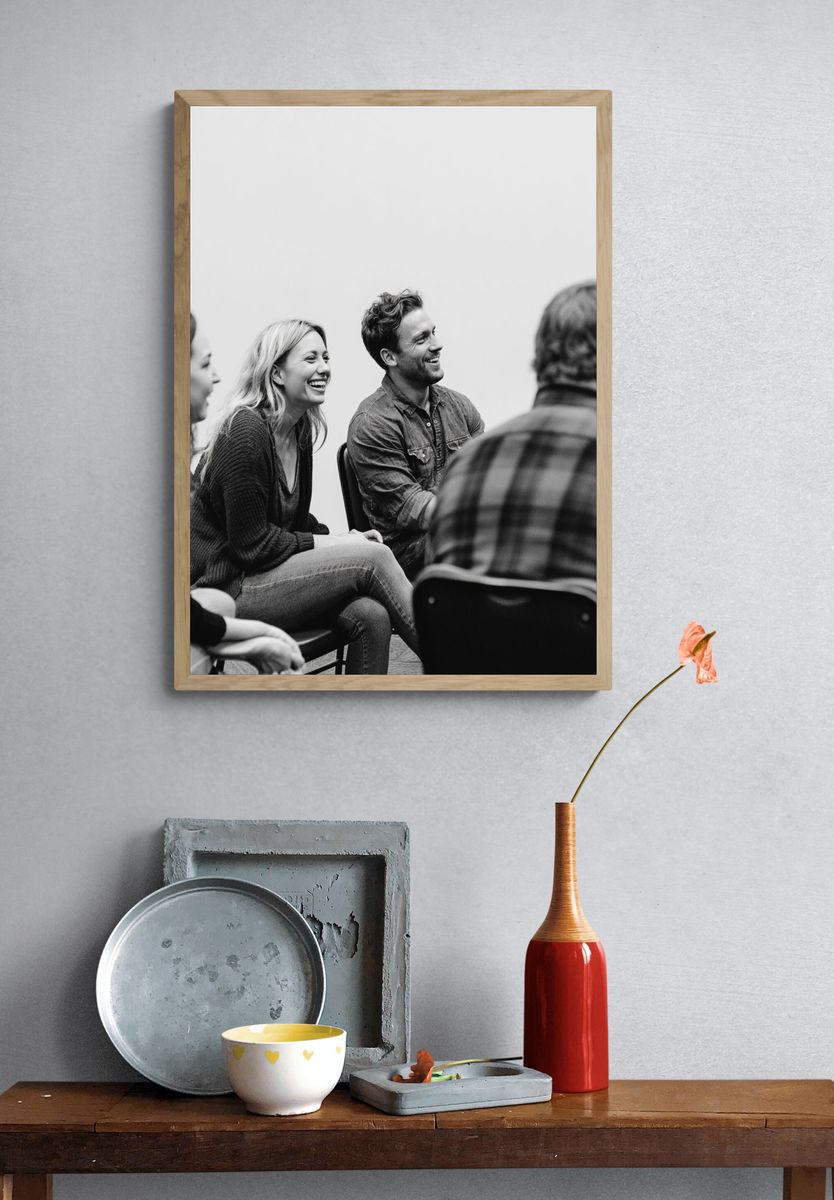 Laughing Group Portrait Poster. — room view 3