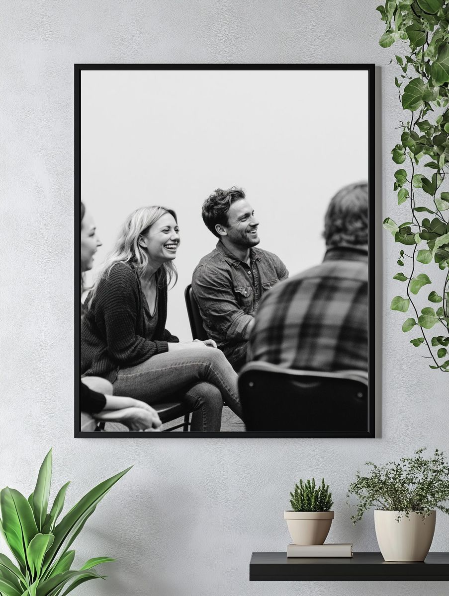 Laughing Group Portrait Poster. — room view 4