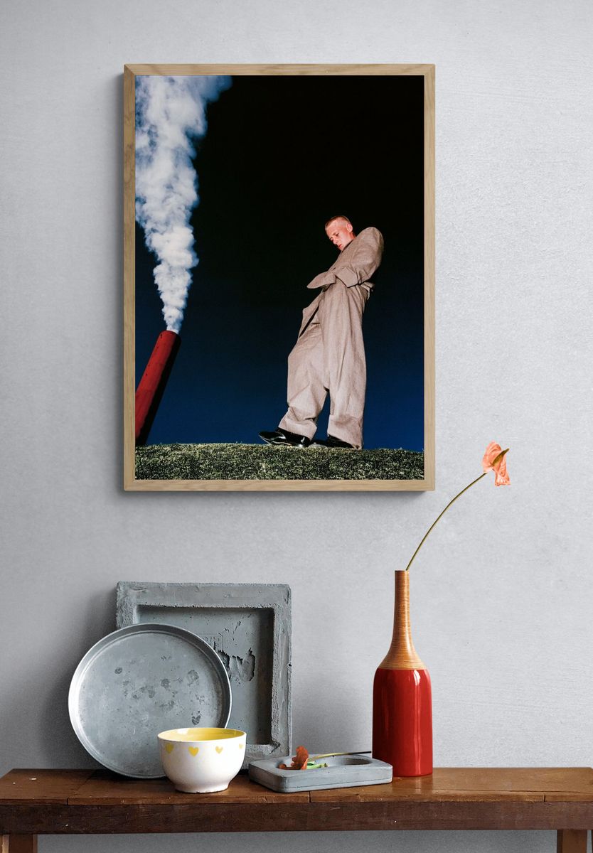 Surreal Figure and Smoke Photography Poster. — room view 3