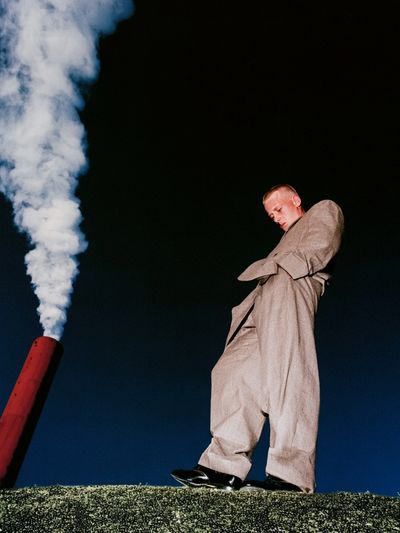 Surreal Figure and Smoke Photography Poster.