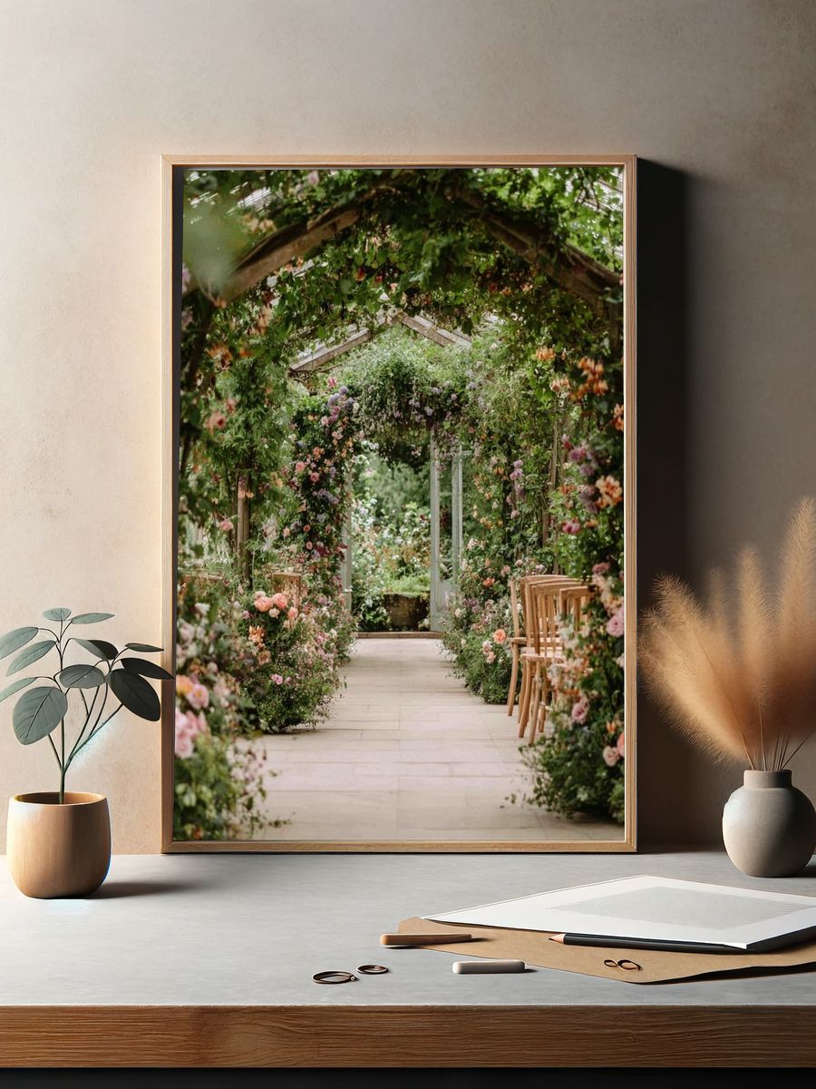 Flower Garden Arbor Photography Poster. — room view 2