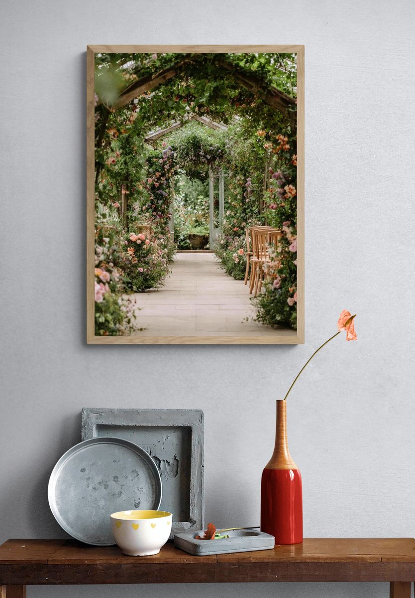 Flower Garden Arbor Photography Poster. — room view 3