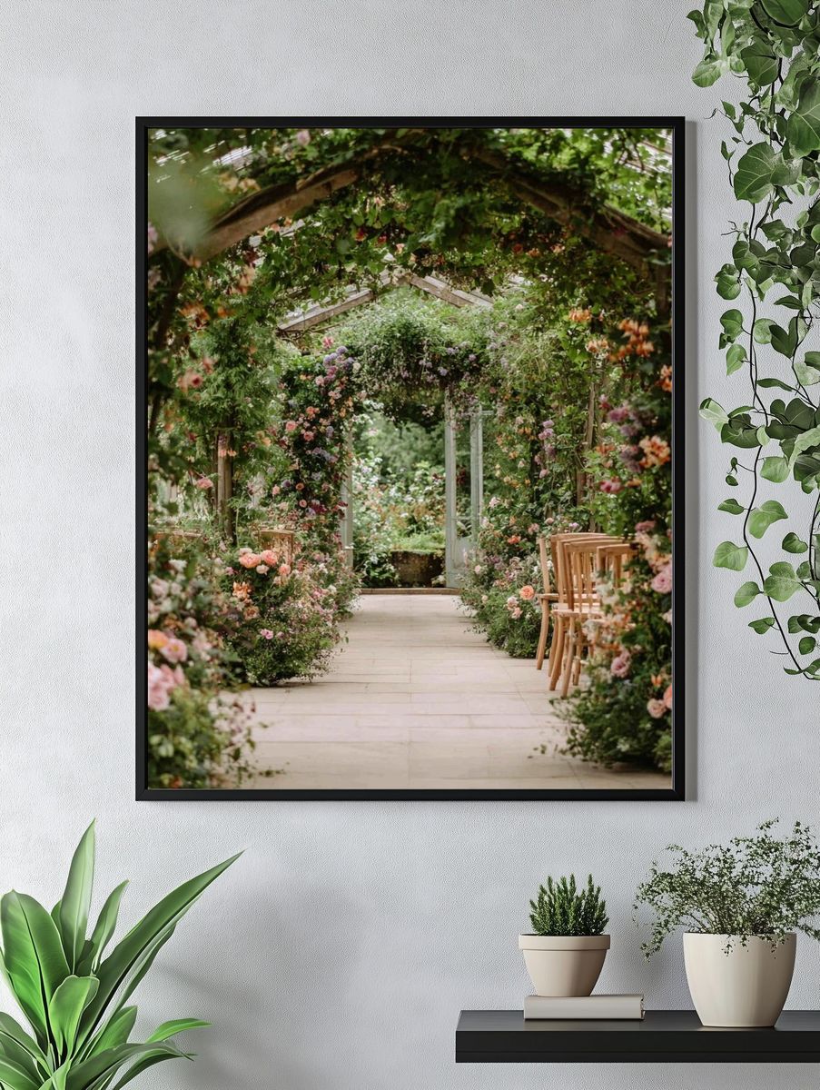 Flower Garden Arbor Photography Poster. — room view 4