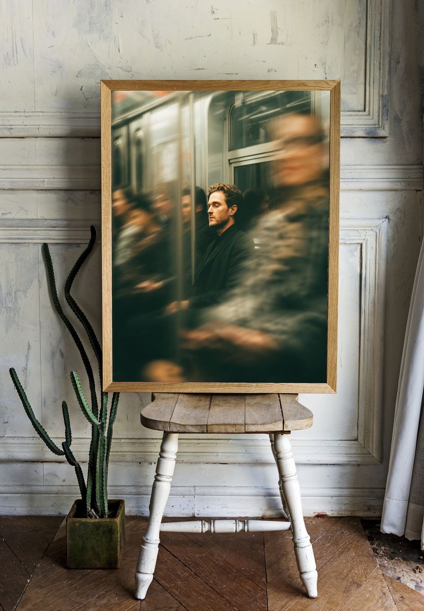 Subway Stillness Photography Poster. room preview