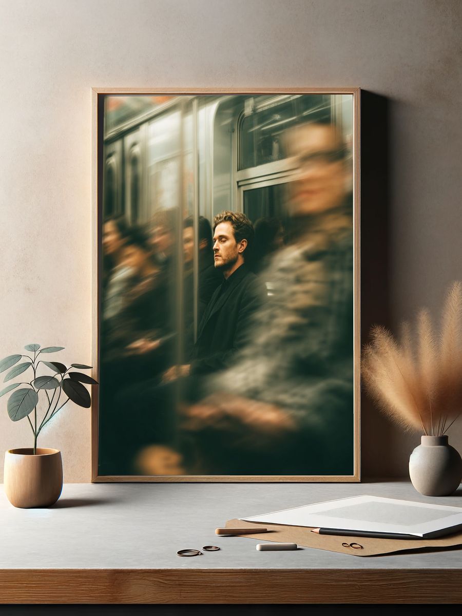 Subway Stillness Photography Poster. — room view 2