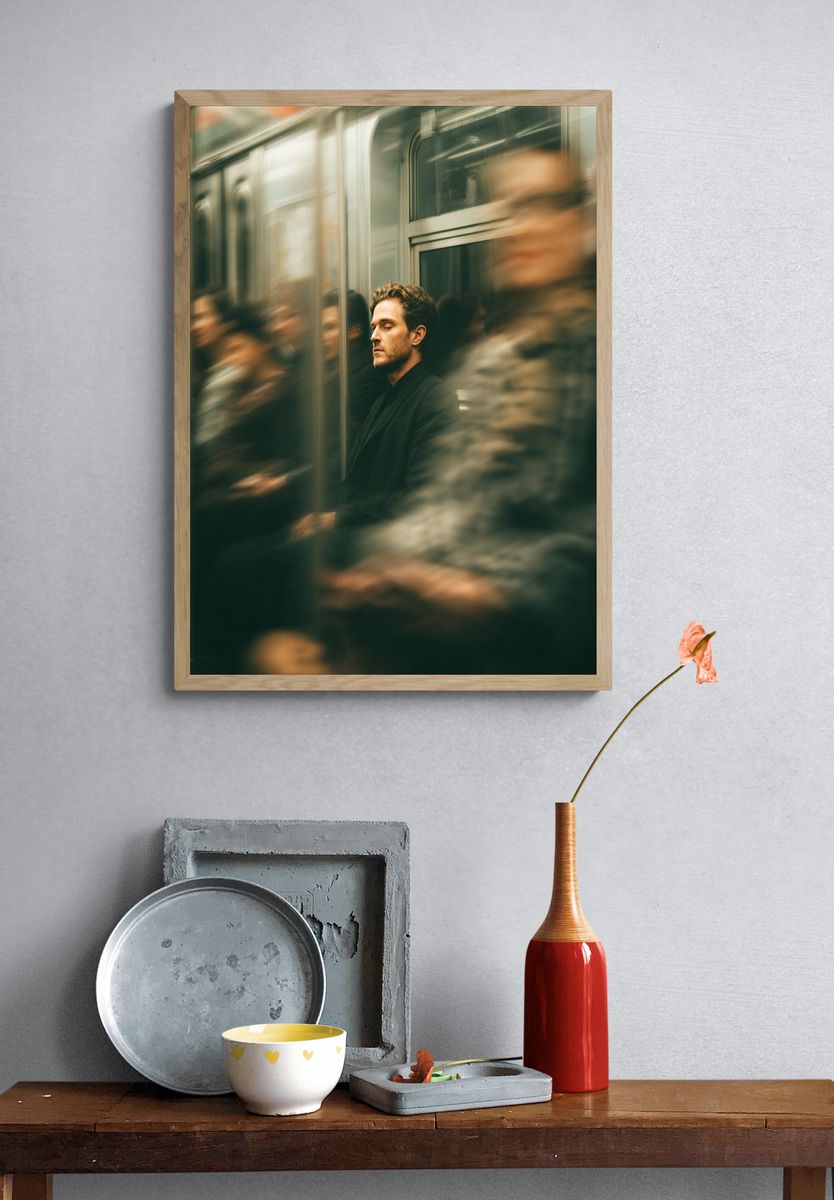 Subway Stillness Photography Poster. — room view 3