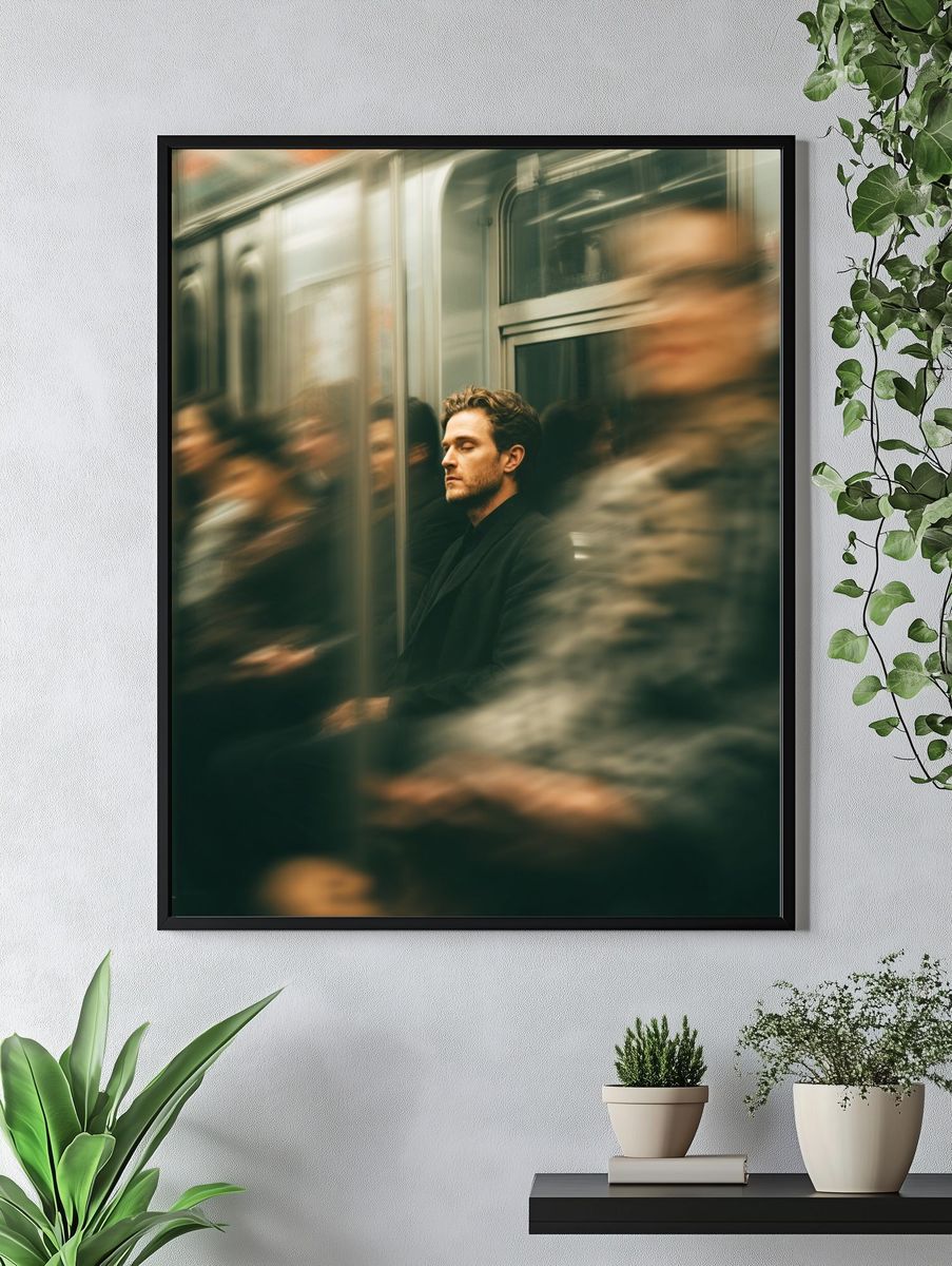 Subway Stillness Photography Poster. — room view 4