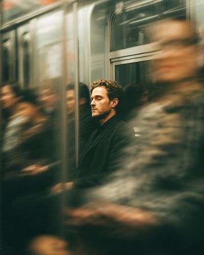 Subway Stillness Photography Poster.