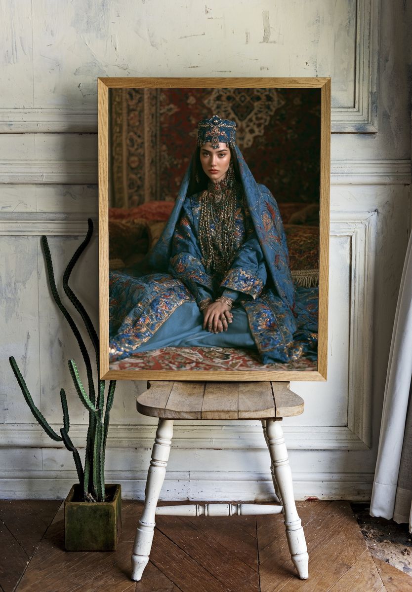 Regal Blue Portrait Photography Poster. room preview