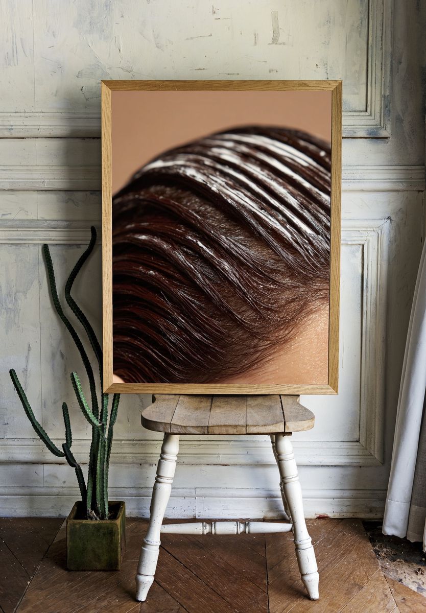 Glossy Hair Texture Photography Poster. — room view 1
