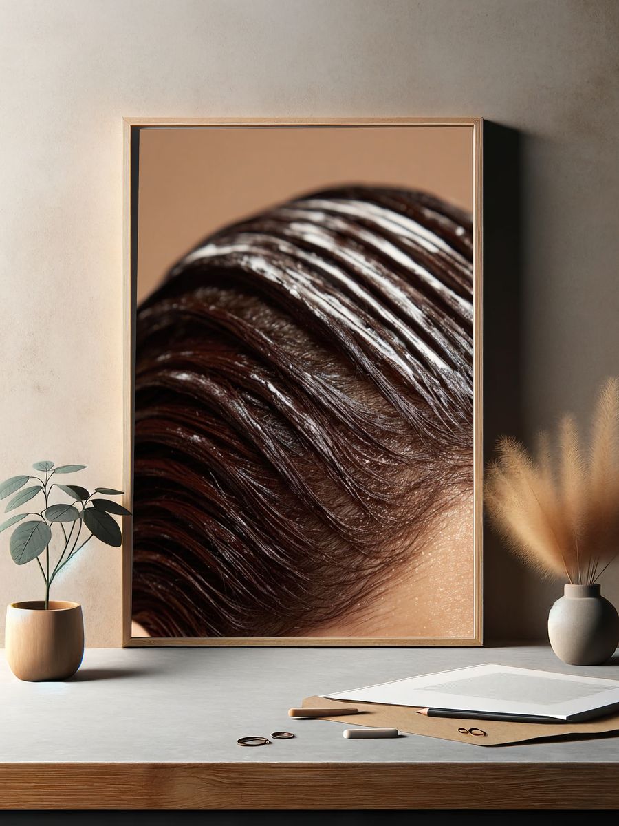 Glossy Hair Texture Photography Poster. — room view 2