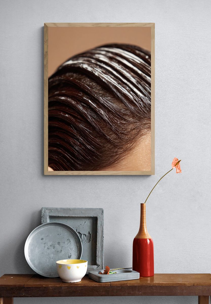 Glossy Hair Texture Photography Poster. — room view 3