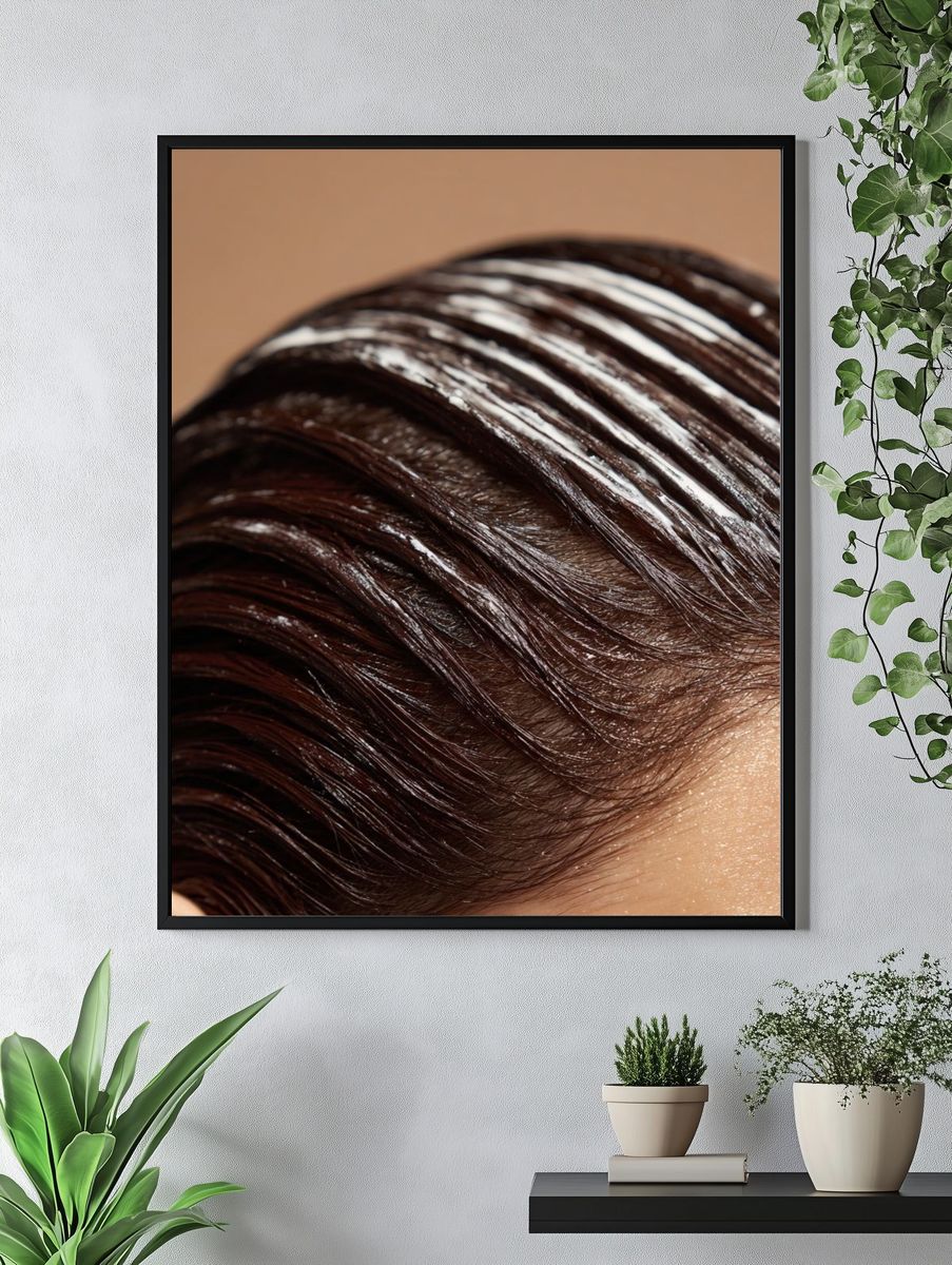 Glossy Hair Texture Photography Poster. — room view 4