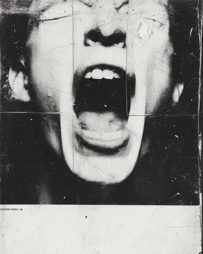 Screaming Face Black-White Poster.