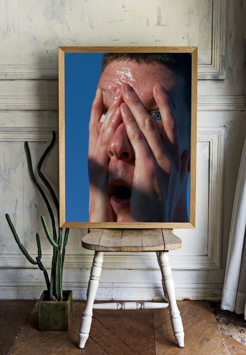 Shocked Face Portrait Print. room preview