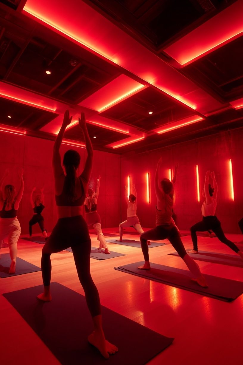 Red Neon Yoga Studio Photography Poster. poster — photography art