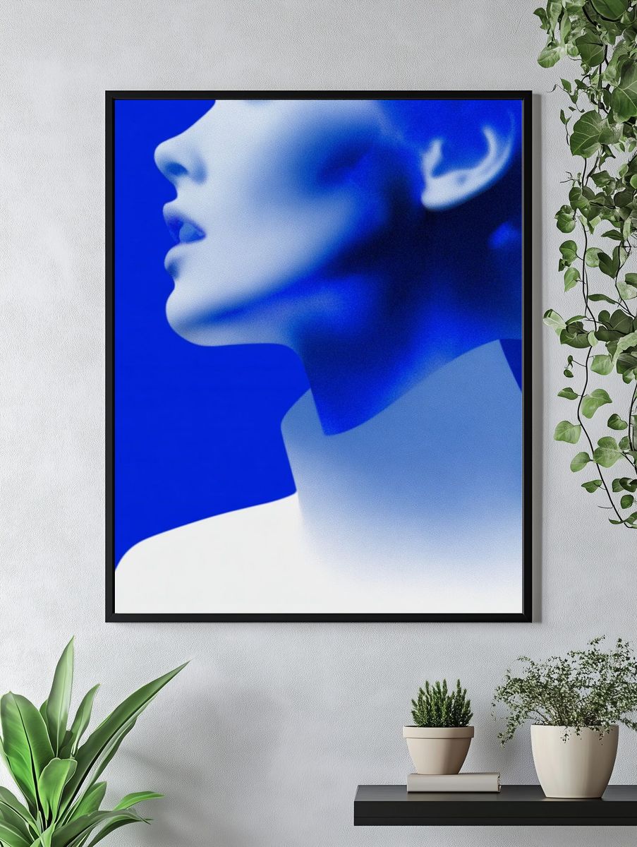 Blue Profile Portrait Photography Poster. — room view 4