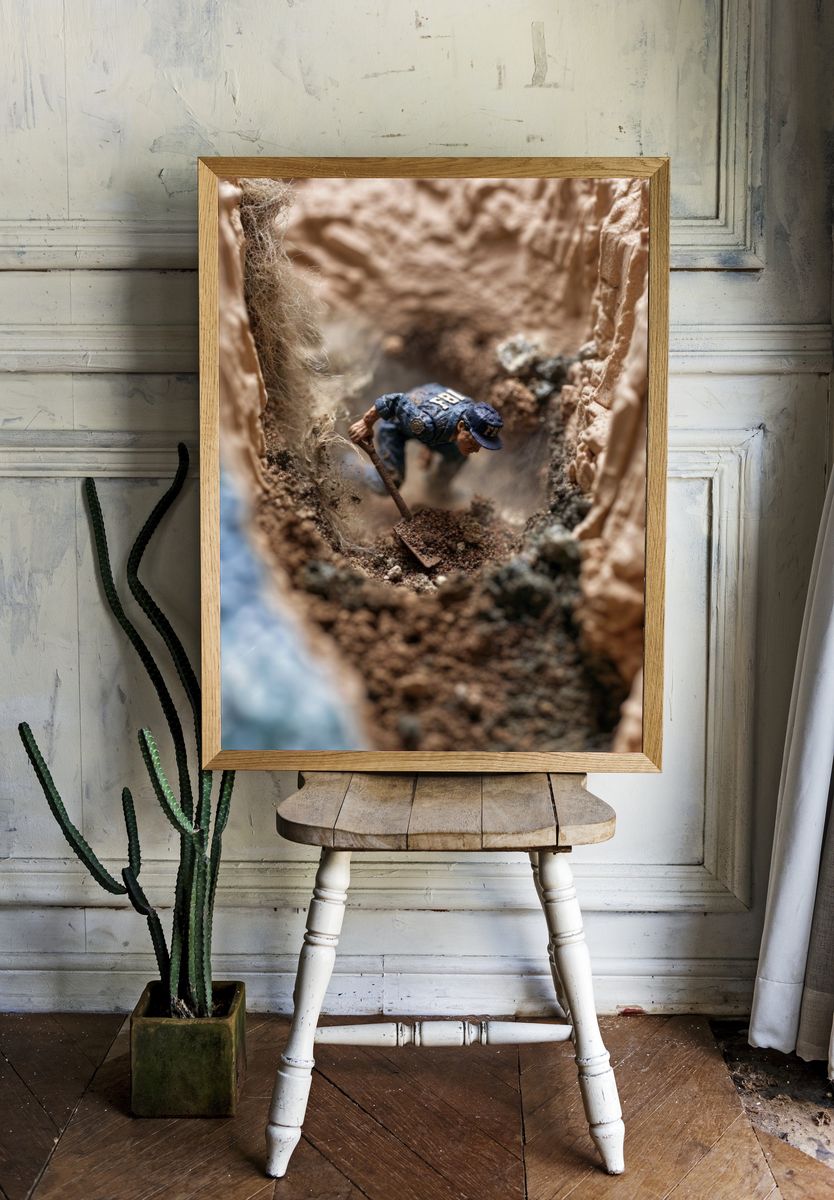 FBI Miniature Cave Scene Photography Poster. — room view 1