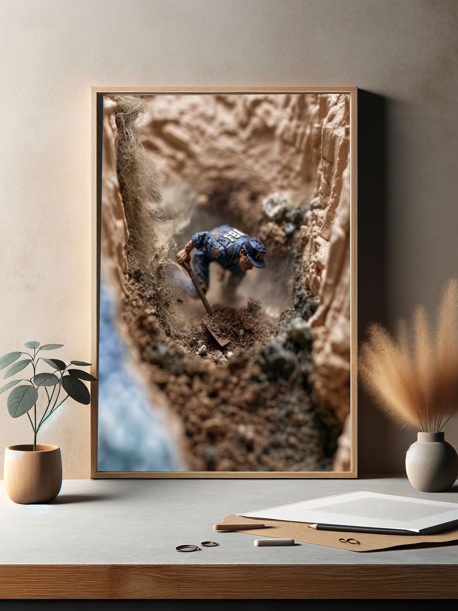 FBI Miniature Cave Scene Photography Poster. — room view 2