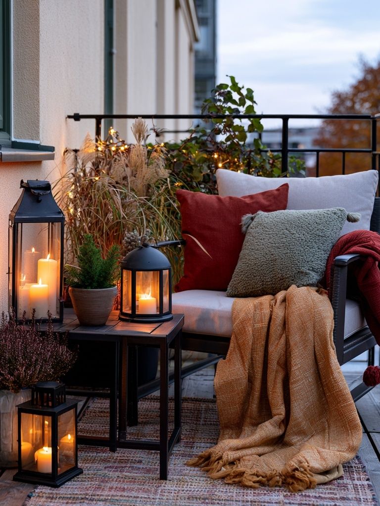 Cozy Balcony Evening Photography Poster. poster detail