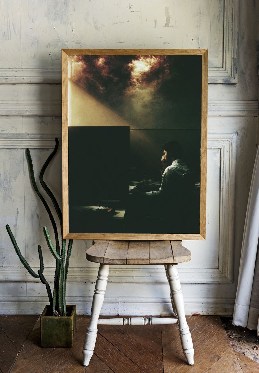 Moody Office Light Photography Poster. — room view 1
