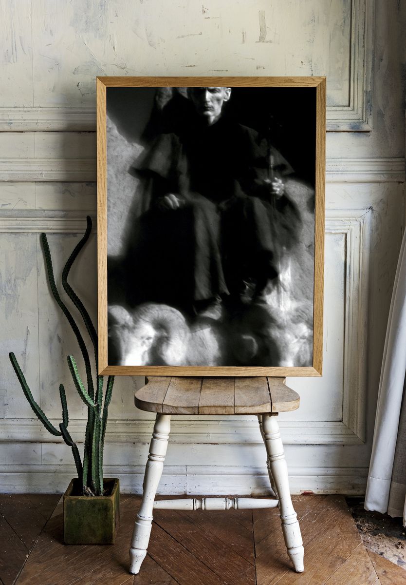 Ghostly Shepherd Portrait Print. — room view 1