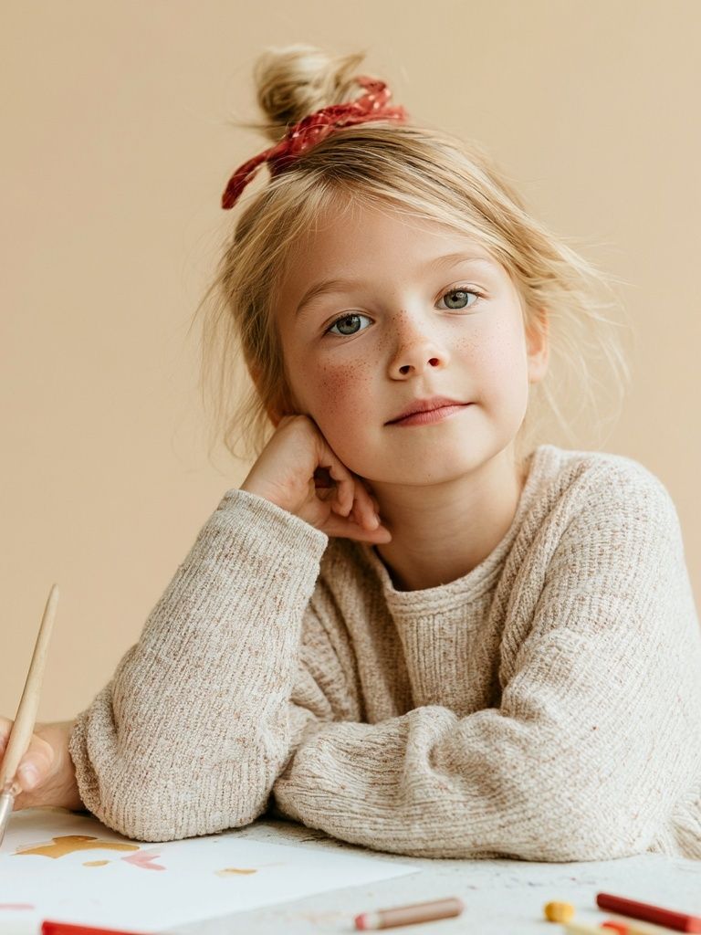 Blonde Girl Portrait Photography Poster. poster detail