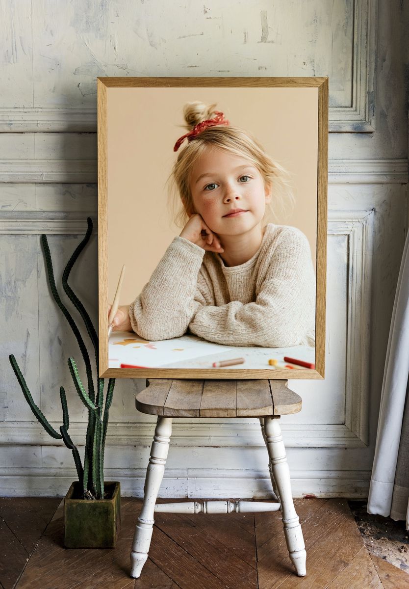 Blonde Girl Portrait Photography Poster. — room view 1