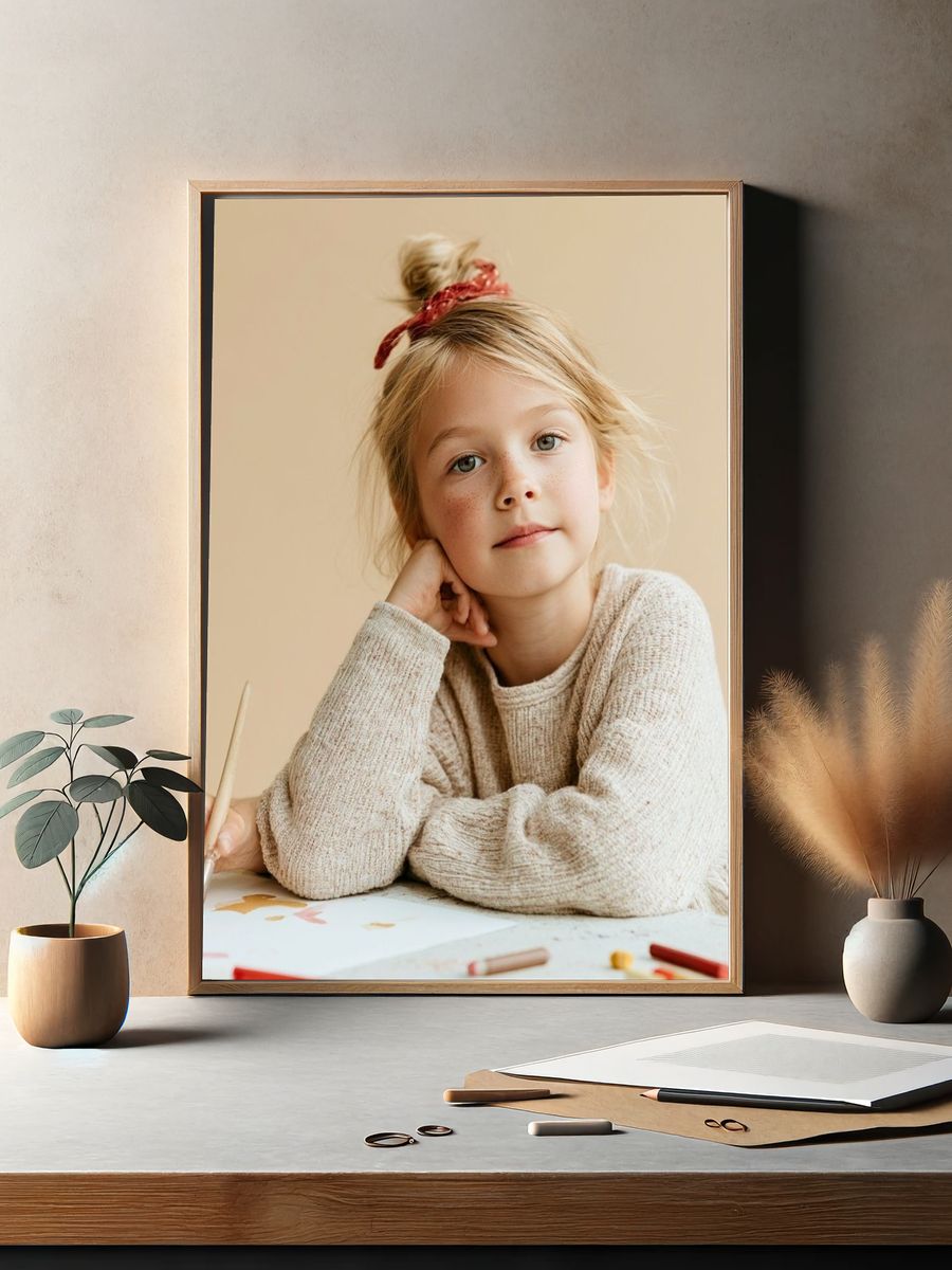 Blonde Girl Portrait Photography Poster. — room view 2