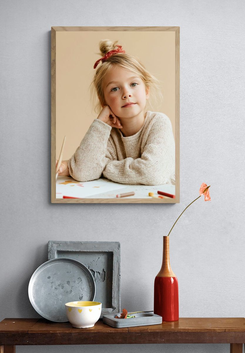 Blonde Girl Portrait Photography Poster. — room view 3