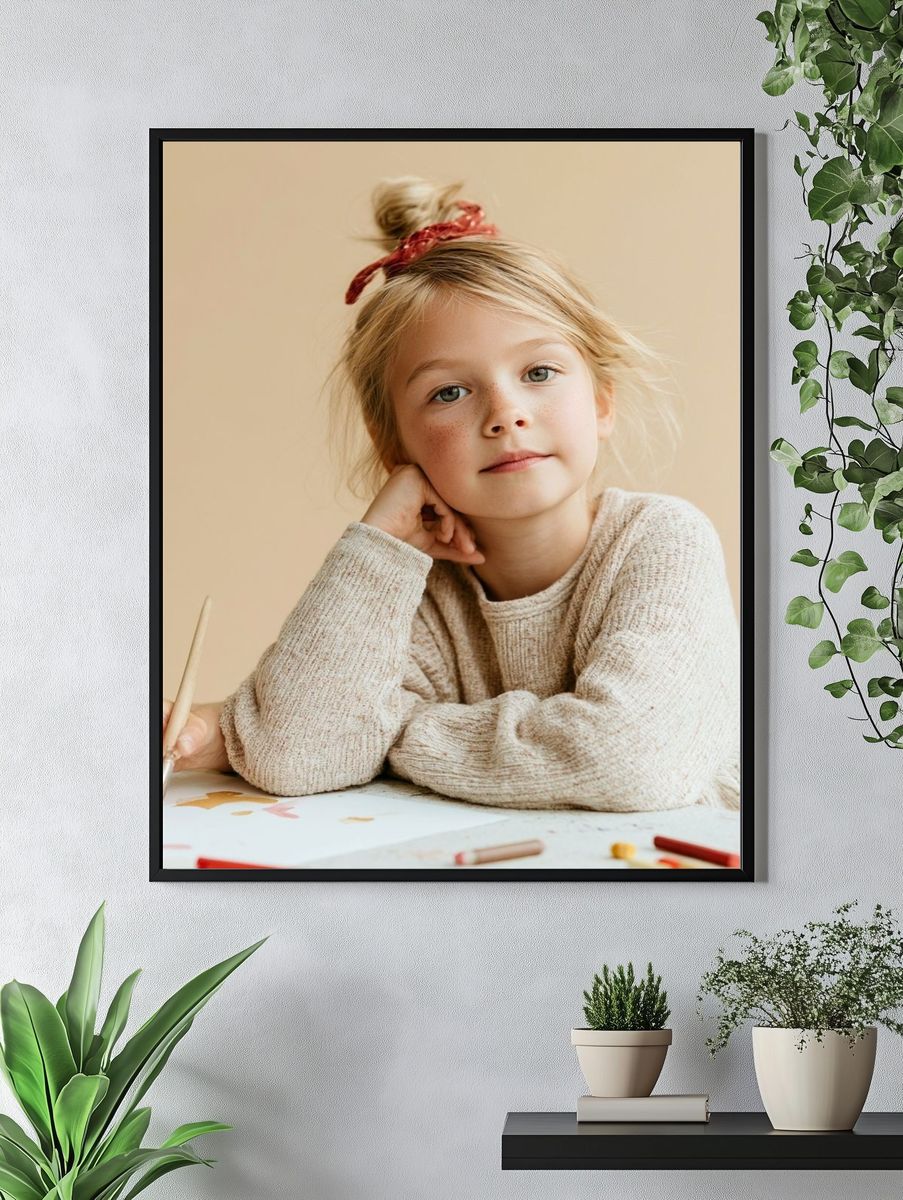 Blonde Girl Portrait Photography Poster. — room view 4