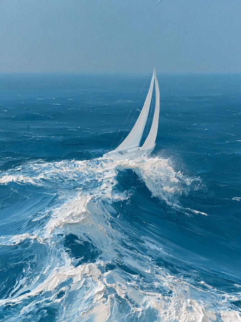 Sailing Through Blue Waves Poster. poster — photography art