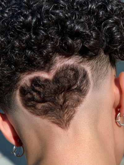 Curly Heart Undercut Photography Poster.