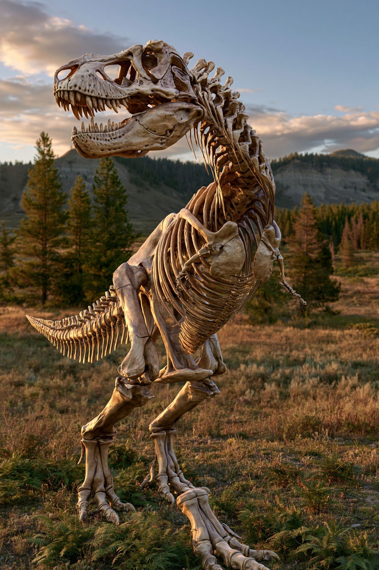 Tyrannosaurus Skeleton Landscape Poster. poster — photography art